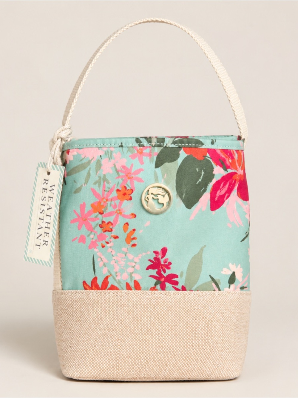 Spartina 449 Double Wine Caddy Alloy Landings Sea Foam Bottle Tote NWT